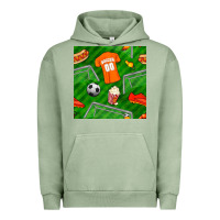 Pigment Oil Green soccer ball uniform and shoes seamless pattern Urban Hoodie - BundleAndBundleShop