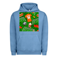 Pigment Pebble Blue soccer ball uniform and shoes seamless pattern Urban Hoodie - BundleAndBundleShop