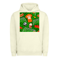 Pigment Pistachio soccer ball uniform and shoes seamless pattern Urban Hoodie - BundleAndBundleShop