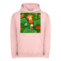 Pigment Salmon soccer ball uniform and shoes seamless pattern Urban Hoodie - BundleAndBundleShop
