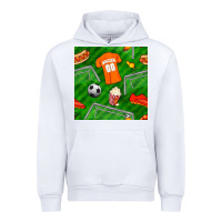 White soccer ball uniform and shoes seamless pattern Urban Hoodie - BundleAndBundleShop