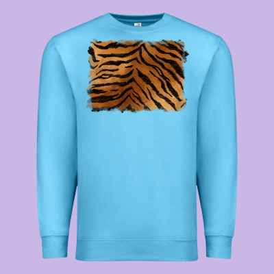 Handdrawn Tiger Pattern Background Premium Sweatshirt Designed By Barkaloodesign