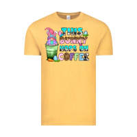Vintage Mustard this bunny hops on coffee Vintage Tee - Zillion Design Studio
