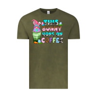 Vintage Olive this bunny hops on coffee Vintage Tee - Zillion Design Studio