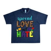 Navy spread love not hate Urban Heavy Tee - texasbilliewilder