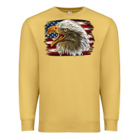 Antique Gold American Flag Eagle Premium Sweatshirt - LillyAllenDesigns