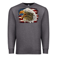 Charcoal Heather American Flag Eagle Premium Sweatshirt - LillyAllenDesigns