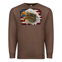 Chestnut American Flag Eagle Premium Sweatshirt - LillyAllenDesigns