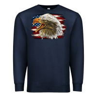 Navy American Flag Eagle Premium Sweatshirt - LillyAllenDesigns