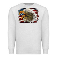 Oatmeal Heather American Flag Eagle Premium Sweatshirt - LillyAllenDesigns