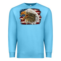 Ocean Blue American Flag Eagle Premium Sweatshirt - LillyAllenDesigns