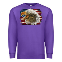 Purple American Flag Eagle Premium Sweatshirt - LillyAllenDesigns
