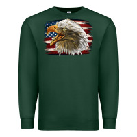 Sports Green American Flag Eagle Premium Sweatshirt - LillyAllenDesigns