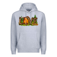 Heather Grey camping love Premium Hoodie - NancyCooperArtShop