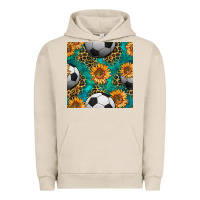 Pigment French Oak soccer balls and sunflowers with leopard and gemstone seamless pattern Urban Hoodie - BundleAndBundleShop