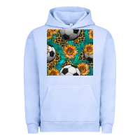Pigment Grape Ice soccer balls and sunflowers with leopard and gemstone seamless pattern Urban Hoodie - BundleAndBundleShop