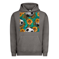 Pigment Tornado soccer balls and sunflowers with leopard and gemstone seamless pattern Urban Hoodie - BundleAndBundleShop