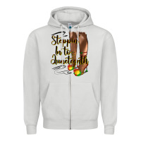 Dove Grey steppin' in to juneteenth heels Zipper Hoodie - HRA Design Shop