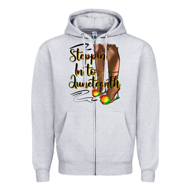 Steppin' In To Juneteenth Heels Zipper Hoodie by HRA Design Shop | Teevron