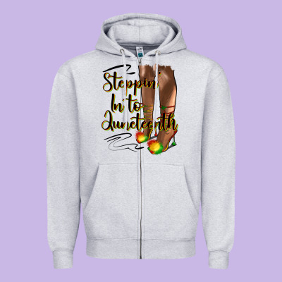 Steppin' In To Juneteenth Heels Zipper Hoodie Designed By Hra Design Shop