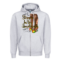 Heather Grey steppin' in to juneteenth heels Zipper Hoodie - HRA Design Shop