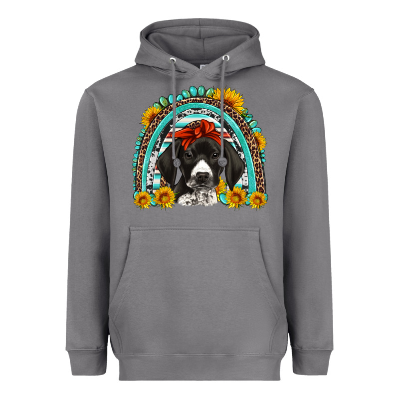 German Shorthaired Pointer Western Rainbow Heavyweight Hoodie by Artiststas | Teevron