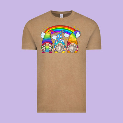 Rainbow Gnomes Vintage Tee Designed By Zillion Design Studio