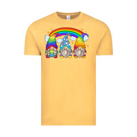 Vintage Mustard rainbow gnomes Vintage Tee - Zillion Design Studio