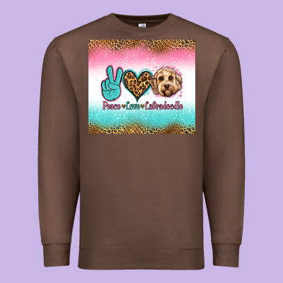 Peace Love Labradoodle Premium Sweatshirt Designed By Jasminsmagicworld