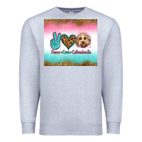 Heather Grey peace love labradoodle Premium Sweatshirt - Jasminsmagicworld