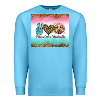 Ocean Blue peace love labradoodle Premium Sweatshirt - Jasminsmagicworld