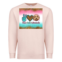 Pale Pink peace love labradoodle Premium Sweatshirt - Jasminsmagicworld