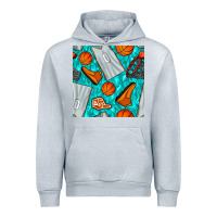 Heather Grey basketball uniform and hoop seamless pattern Urban Hoodie - BundleAndBundleShop