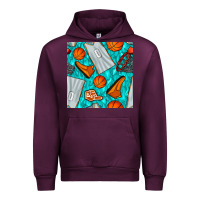 Mauve Wine basketball uniform and hoop seamless pattern Urban Hoodie - BundleAndBundleShop