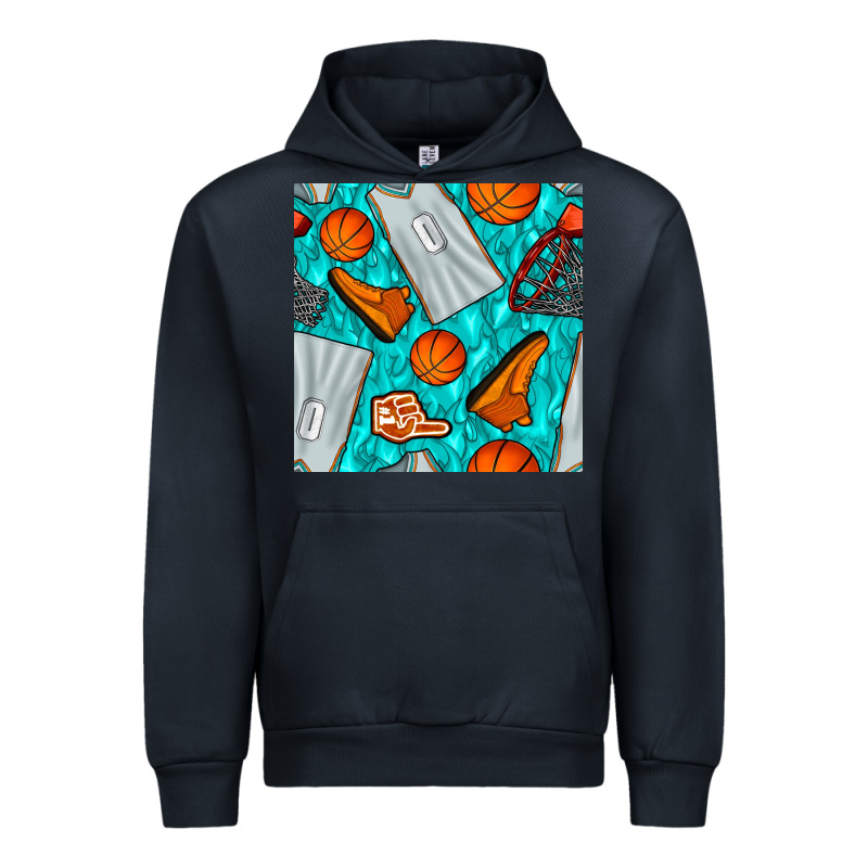 Basketball Uniform And Hoop Seamless Pattern Urban Hoodie by BundleAndBundleShop | Teevron