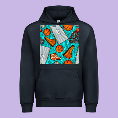 Basketball Uniform And Hoop Seamless Pattern Urban Hoodie Designed By Bundleandbundleshop