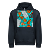 Navy basketball uniform and hoop seamless pattern Urban Hoodie - BundleAndBundleShop