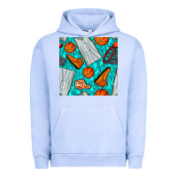 Pigment Grape Ice basketball uniform and hoop seamless pattern Urban Hoodie - BundleAndBundleShop