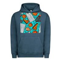 Pigment Midnight Navy basketball uniform and hoop seamless pattern Urban Hoodie - BundleAndBundleShop