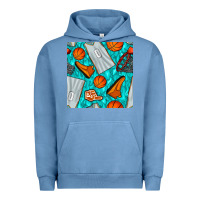 Pigment Pebble Blue basketball uniform and hoop seamless pattern Urban Hoodie - BundleAndBundleShop