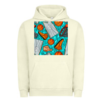 Pigment Pistachio basketball uniform and hoop seamless pattern Urban Hoodie - BundleAndBundleShop