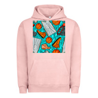 Pigment Salmon basketball uniform and hoop seamless pattern Urban Hoodie - BundleAndBundleShop