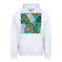 White basketball uniform and hoop seamless pattern Urban Hoodie - BundleAndBundleShop