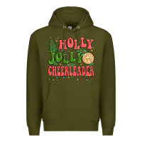 Army Green holly jolly cheerleader Premium Hoodie - MaliasSmallBusiness