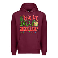Burgundy holly jolly cheerleader Premium Hoodie - MaliasSmallBusiness