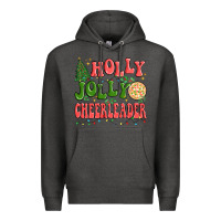Charcoal Heather holly jolly cheerleader Premium Hoodie - MaliasSmallBusiness