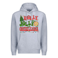Heather Grey holly jolly cheerleader Premium Hoodie - MaliasSmallBusiness