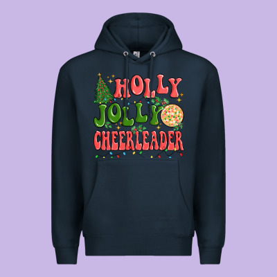 Holly Jolly Cheerleader Premium Hoodie Designed By Maliassmallbusiness