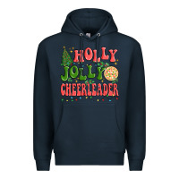 Navy holly jolly cheerleader Premium Hoodie - MaliasSmallBusiness