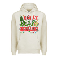 Oatmeal Heather holly jolly cheerleader Premium Hoodie - MaliasSmallBusiness
